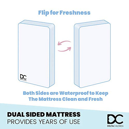 New Delta Children Twinkle Stars Dual Sided 6" Fiber Core Crib Mattress (White) - Kidsy