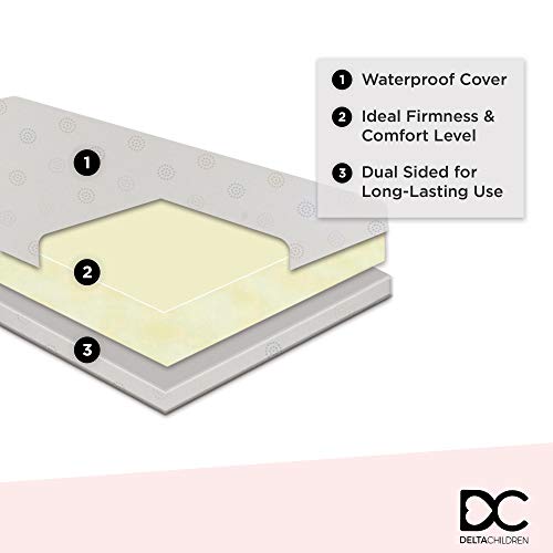 New Delta Children Twinkle Stars Dual Sided 6" Fiber Core Crib Mattress (White) - Kidsy