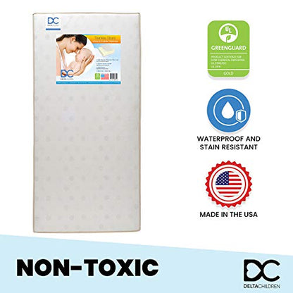 New Delta Children Twinkle Stars Dual Sided 6" Fiber Core Crib Mattress (White) - Kidsy