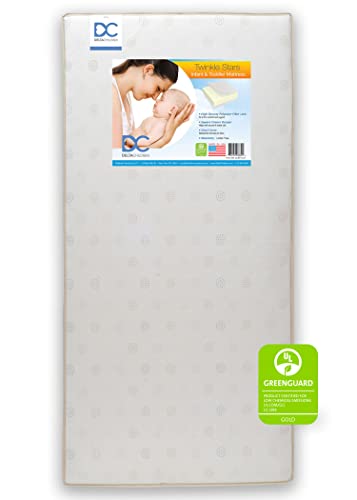 New Delta Children Twinkle Stars Dual Sided 6" Fiber Core Crib Mattress (White) - Kidsy