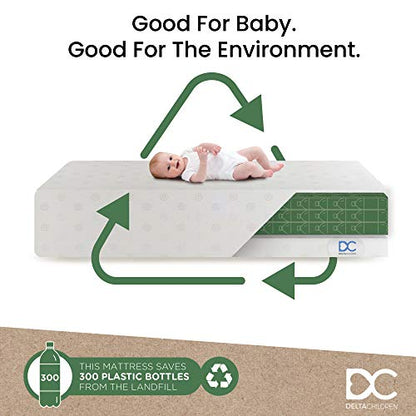 New Delta Children Twinkle Stars Dual Sided 6" Fiber Core Crib Mattress (White) - Kidsy