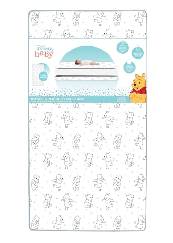 New Delta Children Winnie the Pooh Crib & Toddler Mattress - 52"L x 27.5"W - Kidsy