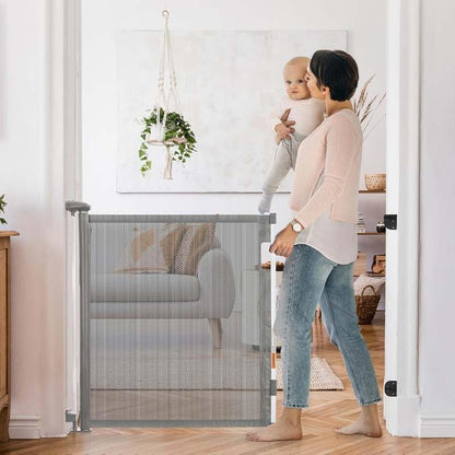 New Delxo Retractable Baby Gate for The House (33" Tall, Extends up to 59" Wide) - Kidsy