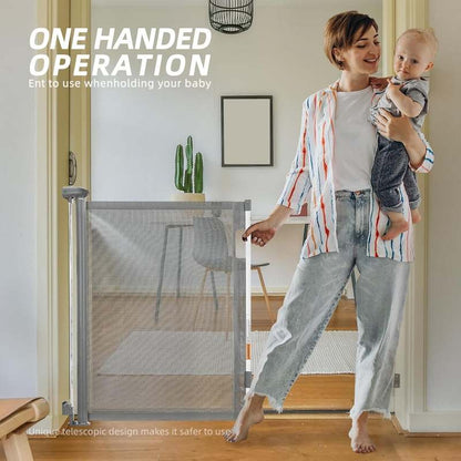 New Delxo Retractable Baby Gate for The House (33" Tall, Extends up to 59" Wide) - Kidsy