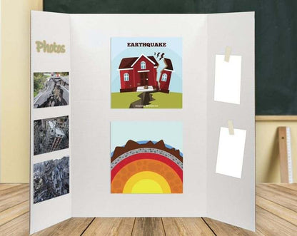 New Desk Tech Large Tri - Fold Presentation Board 36" x 48" (White) - Kidsy
