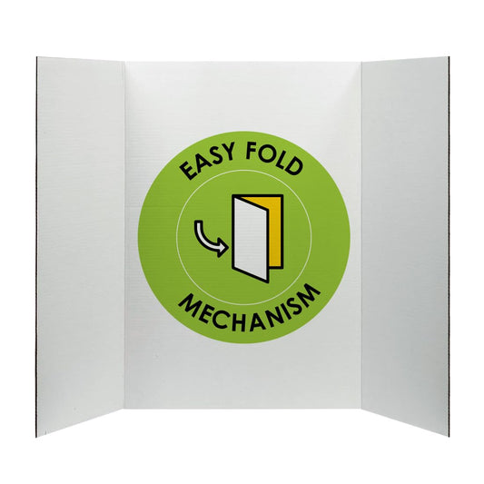 New Desk Tech Large Tri - Fold Presentation Board 36" x 48" (White) - Kidsy