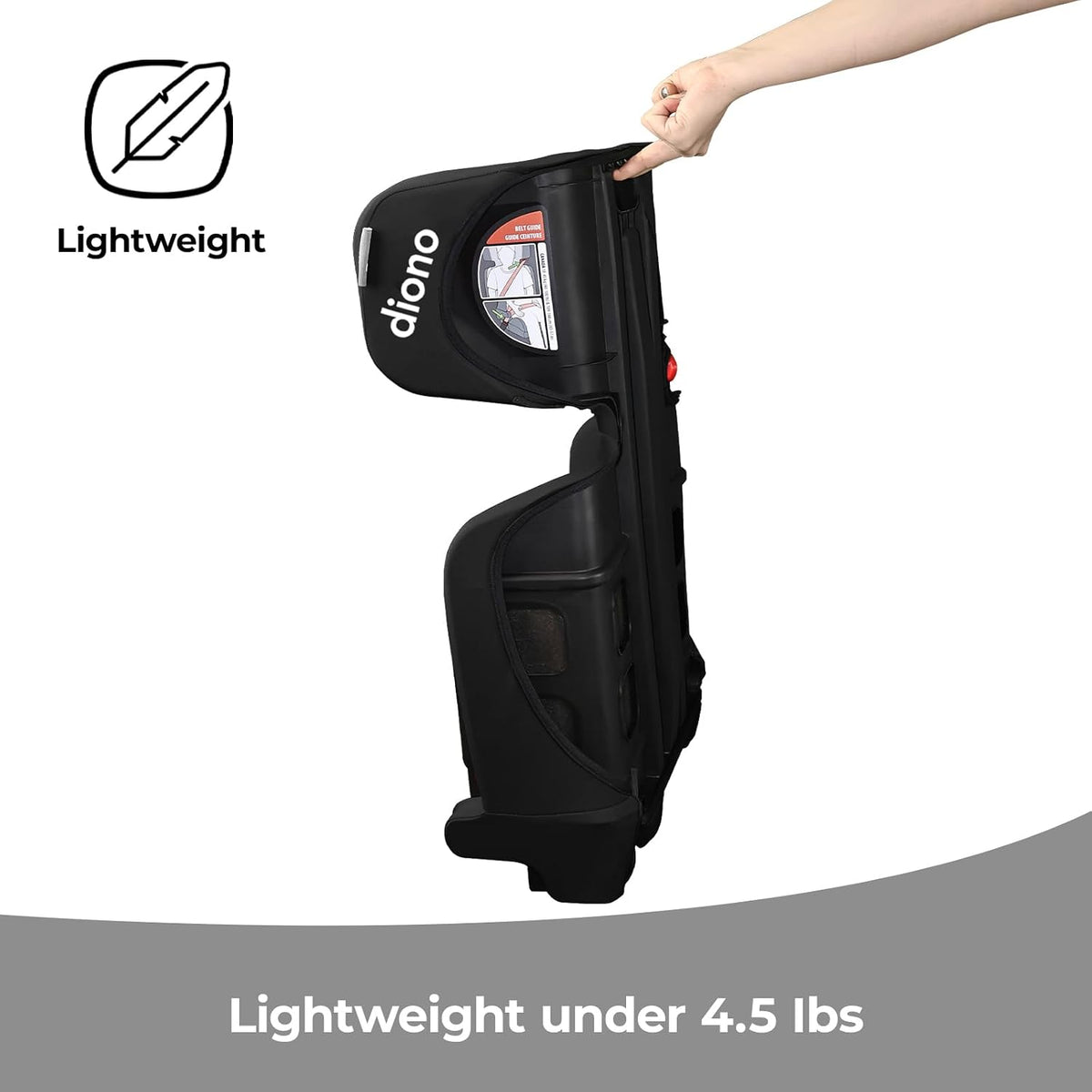 New Diono Airi Lightweight High Back Booster Seat (Black) - Kidsy