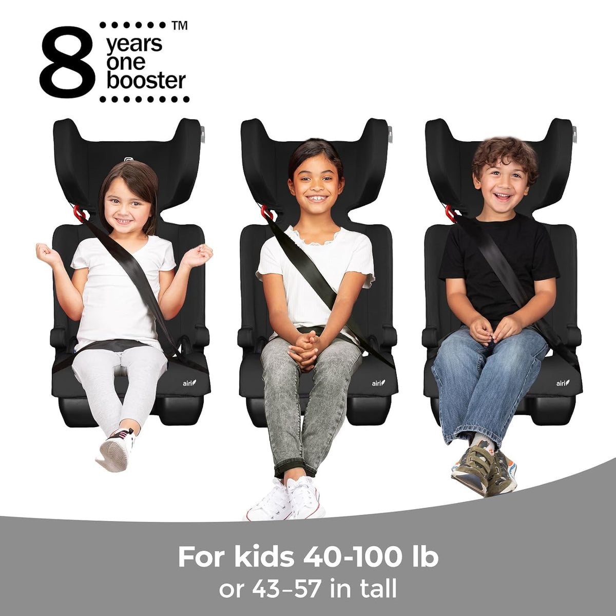 New Diono Airi Lightweight High Back Booster Seat (Black) - Kidsy