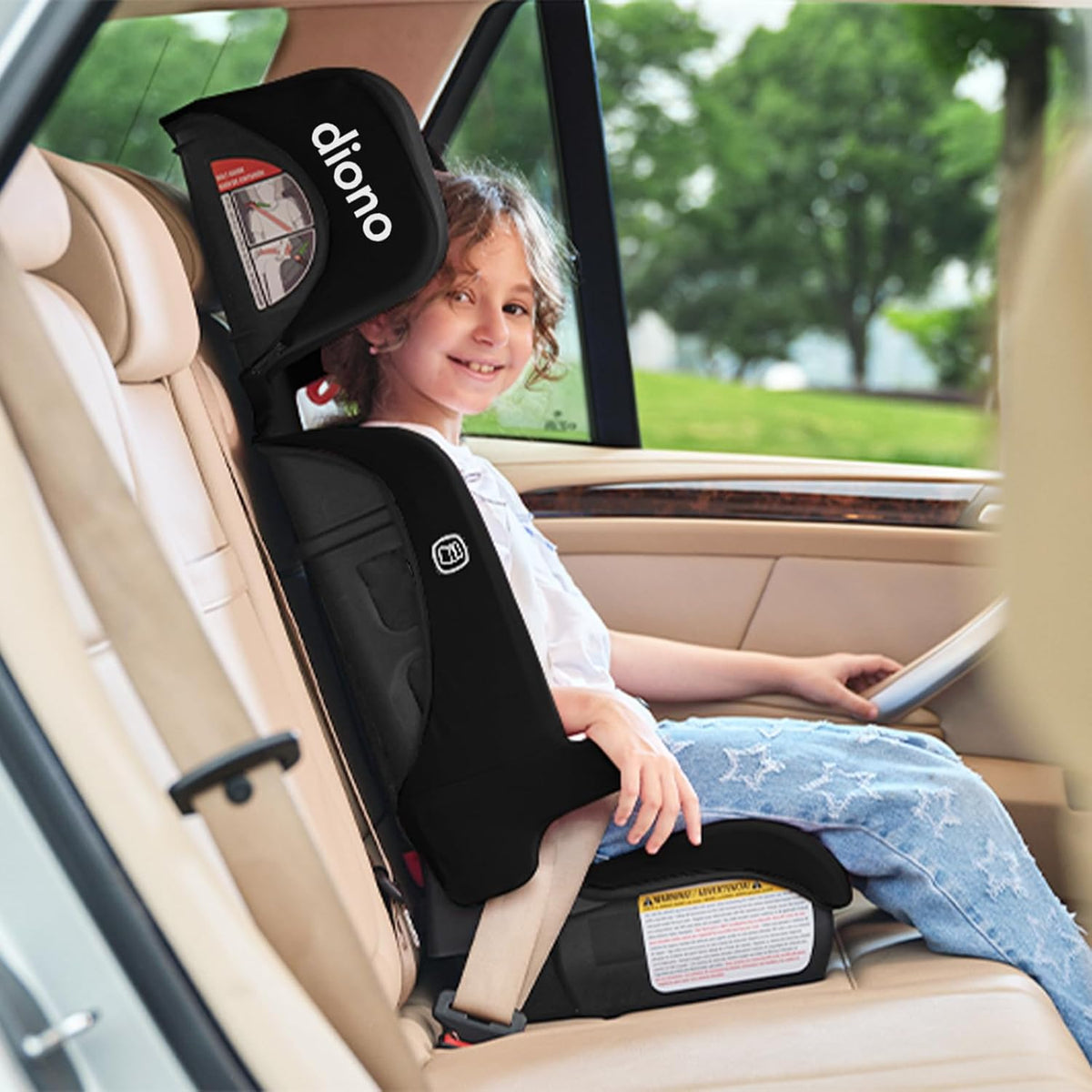 New Diono Airi Lightweight High Back Booster Seat (Black) - Kidsy