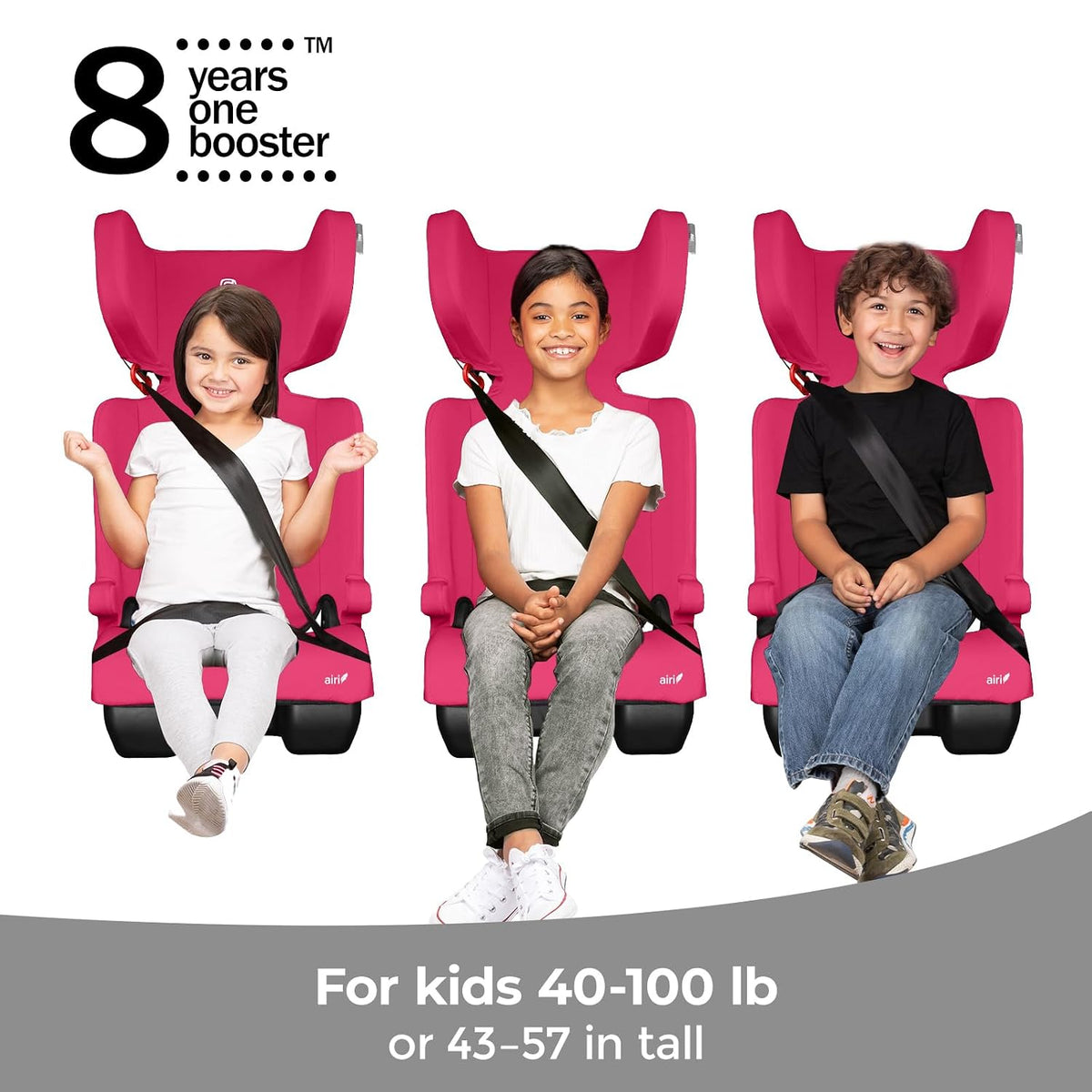 New Diono Airi Lightweight High Back Booster Seat (Pink) - Kidsy