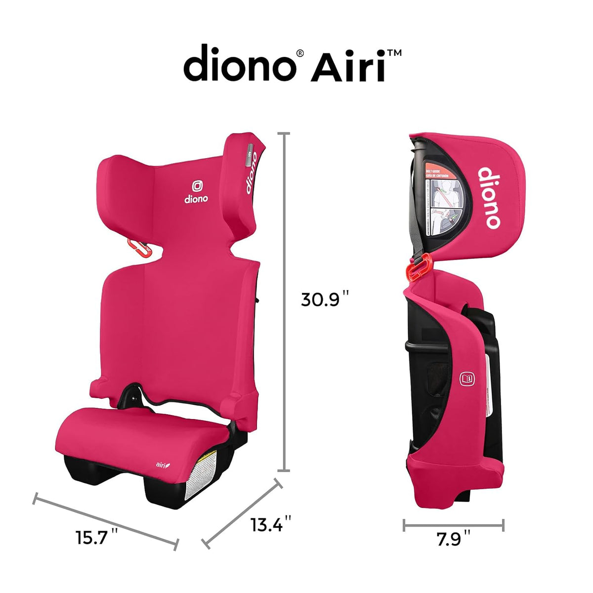 New Diono Airi Lightweight High Back Booster Seat (Pink) - Kidsy