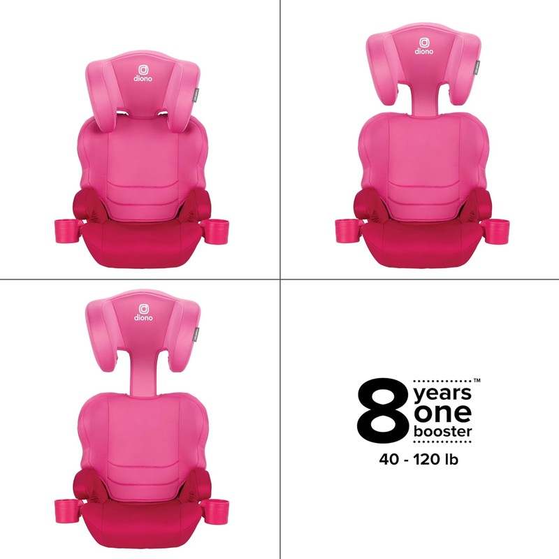 New Diono Everett NXT High Back Booster Car Seat with Rigid Latch (Pink Cotton Candy) - Kidsy