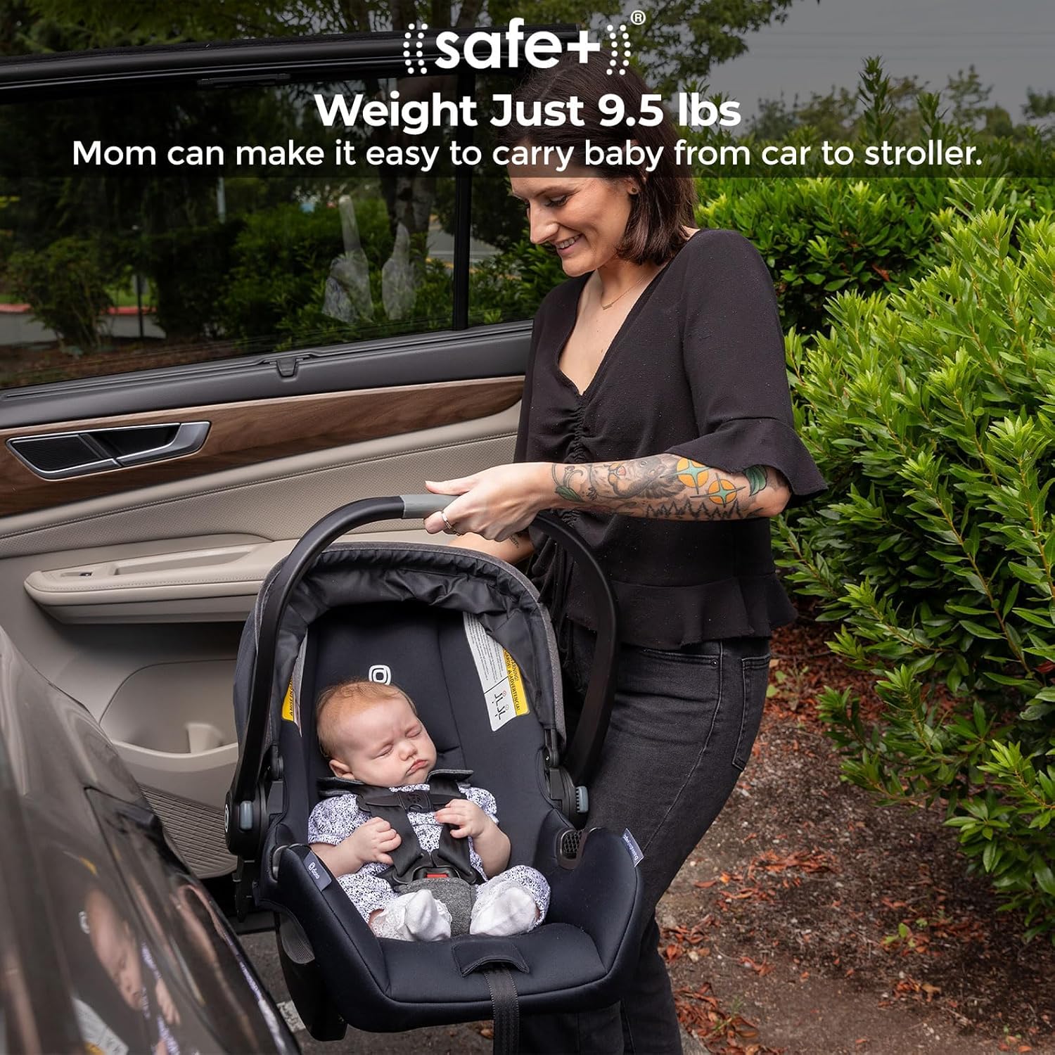 New Diono LiteClik 30 R SafePlus Infant Car Seat and Base Rear - Facing for Infants 4 - 30lbs (Black) - Kidsy