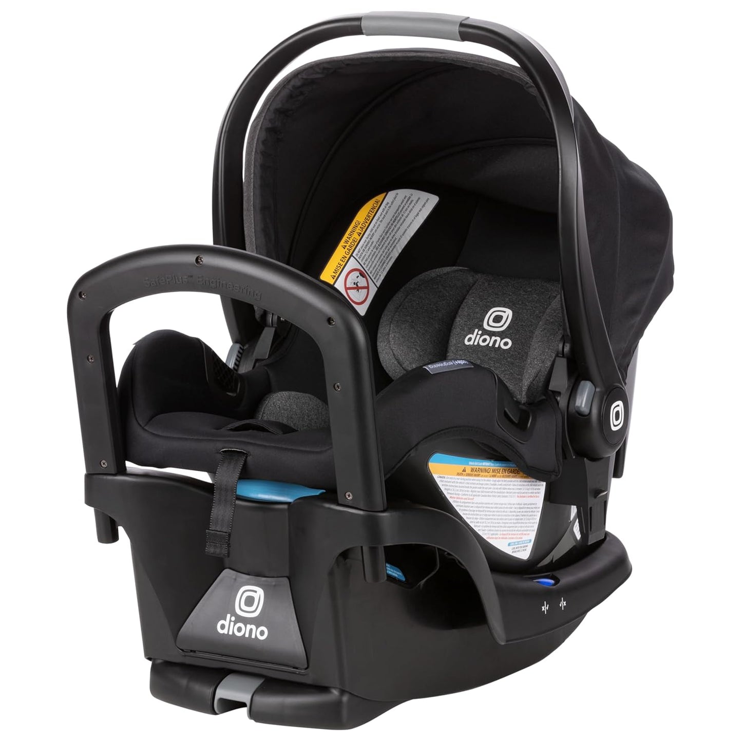 New Diono LiteClik 30 R SafePlus Infant Car Seat and Base Rear - Facing for Infants 4 - 30lbs (Black) - Kidsy