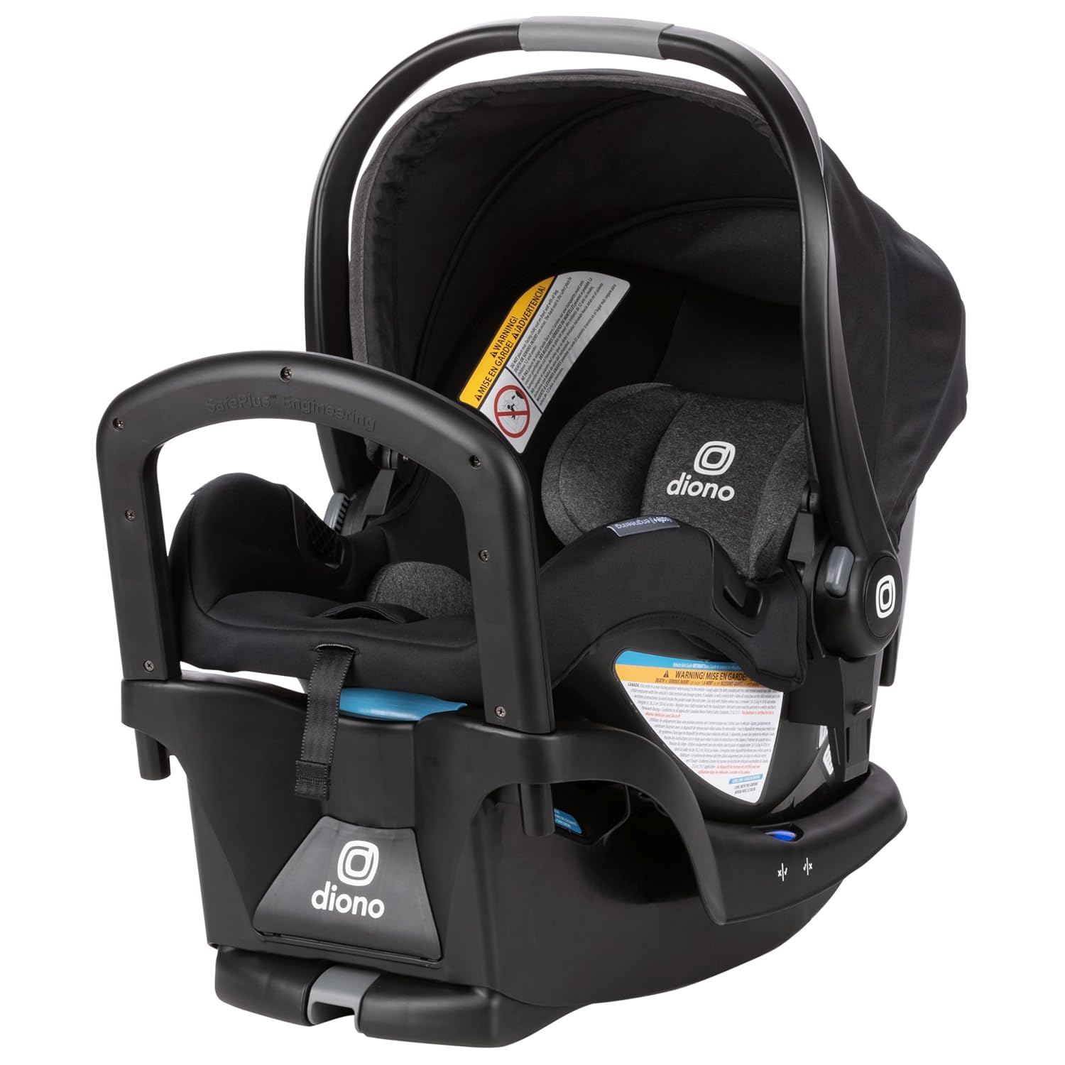 New Diono LiteClik 30 R SafePlus Infant Car Seat and Base Rear - Facing for Infants 4 - 30lbs (Black) - Kidsy