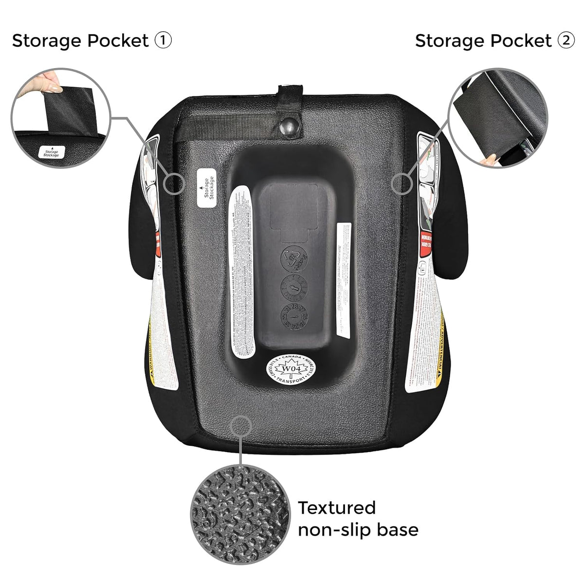 New Diono Solana Lite Backless Booster Car Seat 40-100 lbs (Black Storm) - Kidsy
