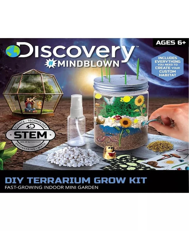New Discovery Kids DIY Terrarium Grow Kit, Mini Garden Set - Kidsy