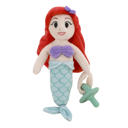 New Disney Ariel Red, Lavender, and Aqua Super Soft Plush Pacifier Buddy - Kidsy