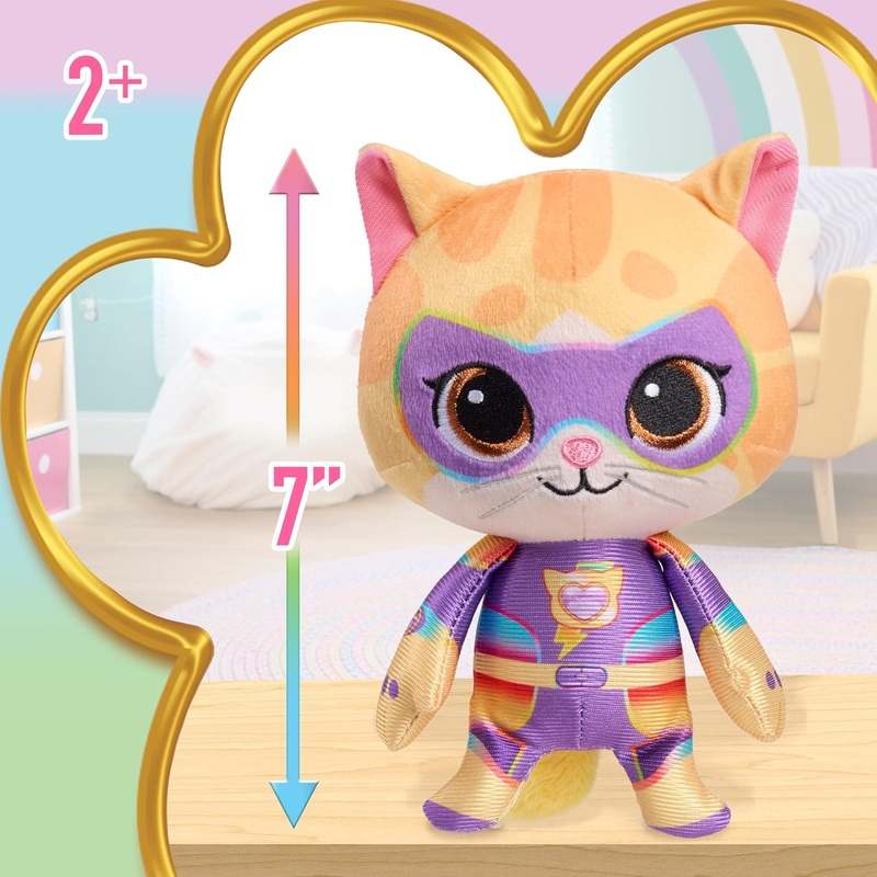New Disney Junior SuperKitties Su - Purr Charged 7 - inch Small Sparks Plush Stuffed Animal - Kidsy