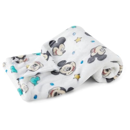 New Disney Mickey Mouse Single Ply Fleece Blanket (30x40 Inches - Smile) - Kidsy