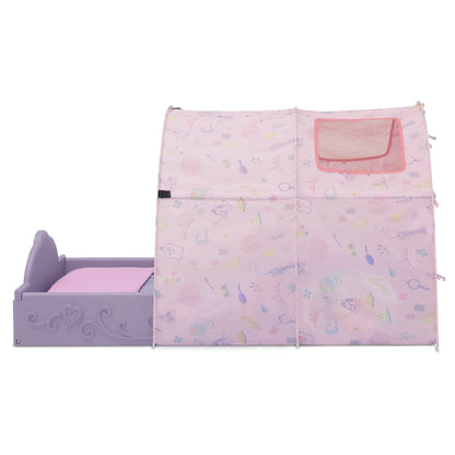 New Disney Princess Sleep and Play Toddler Bed with Tent (Purple/Pink) - Kidsy