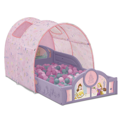 New Disney Princess Sleep and Play Toddler Bed with Tent (Purple/Pink) - Kidsy