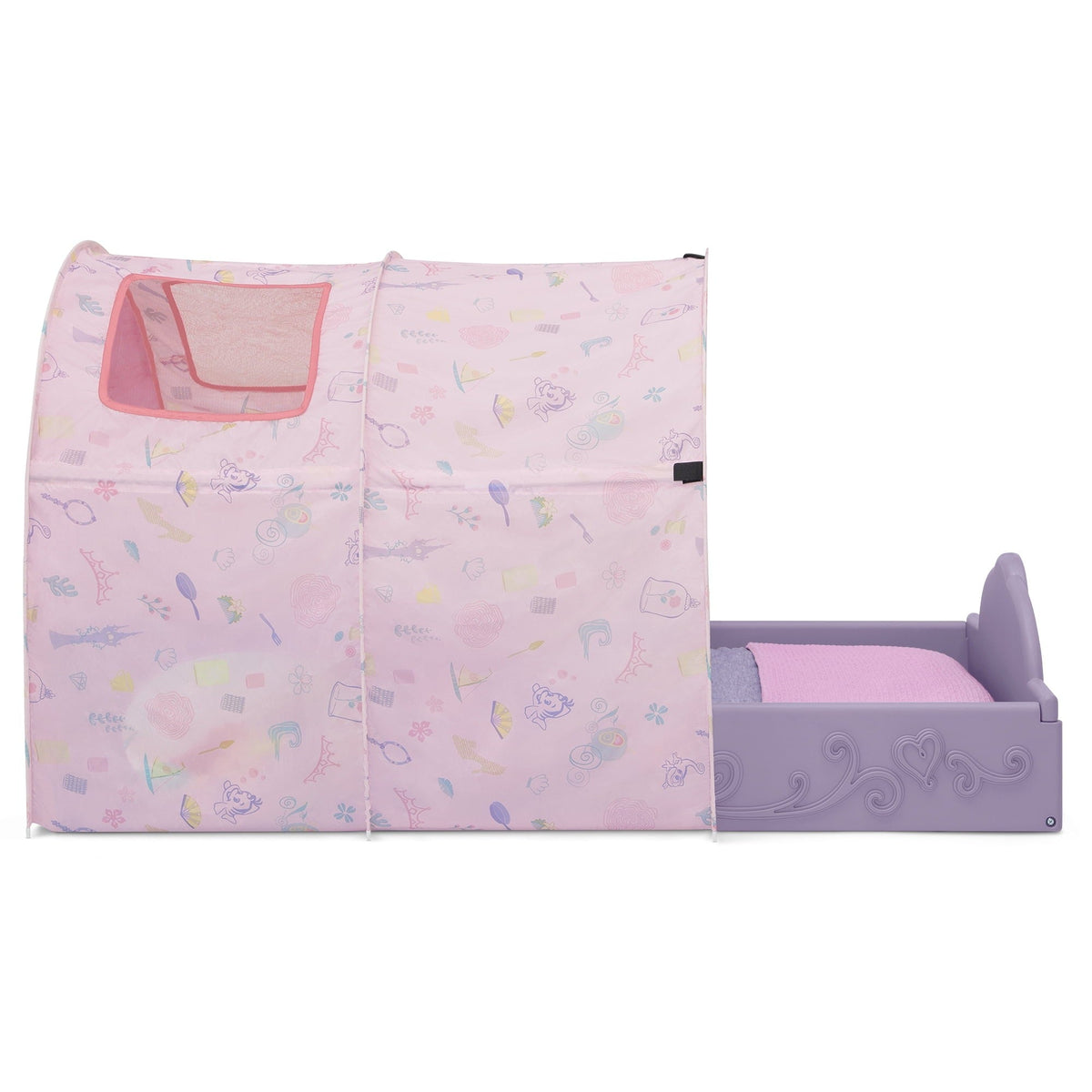 New Disney Princess Sleep and Play Toddler Bed with Tent (Purple/Pink) - Kidsy