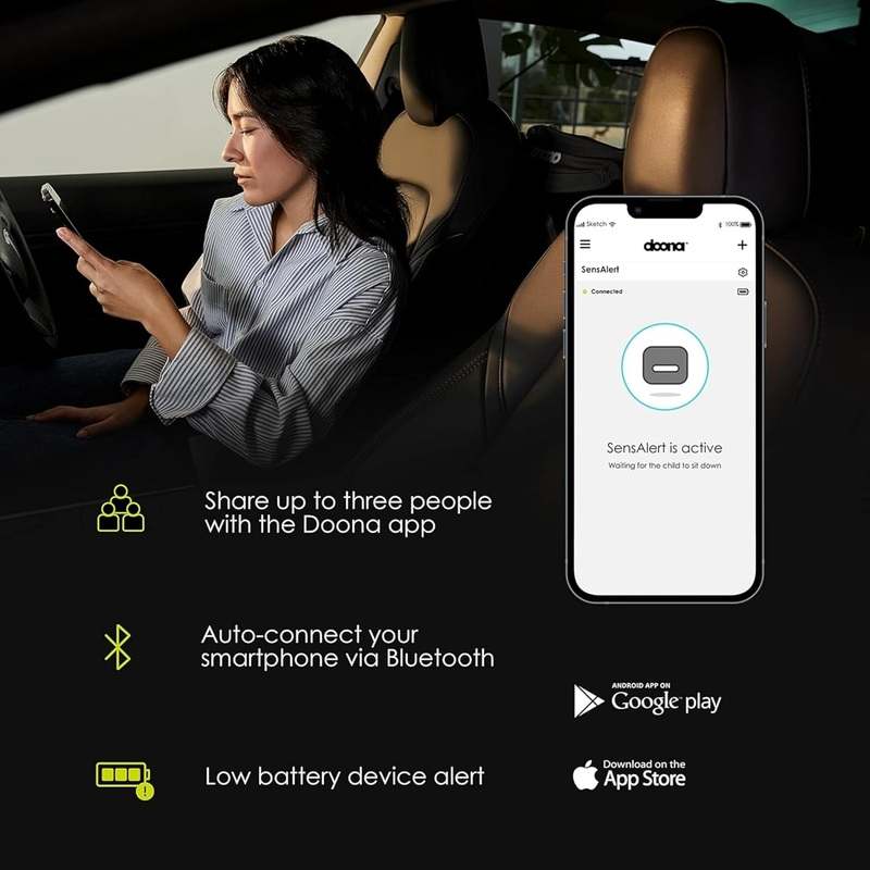 New Doona SensAlert - Child Car Seat Alert - Compatible with Doona Car Seat & Stroller - Kidsy