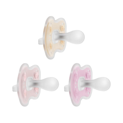 New Dr. Brown's Advantage One - Piece Silicone Baby Pacifier, 0 - 6m, BPA - Free, 3 - Pack (Ecru/Light Pink/Pink) - Kidsy
