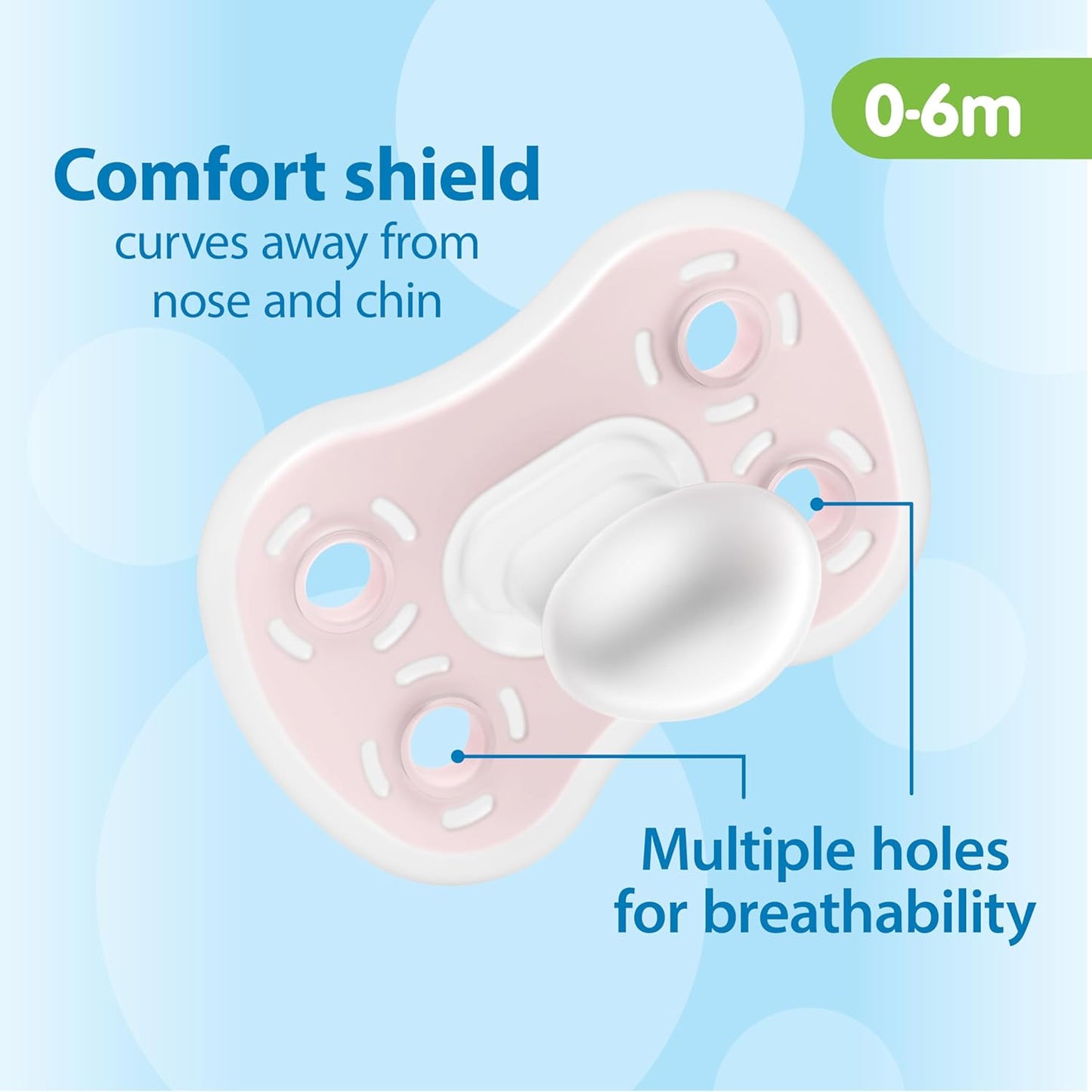 New Dr. Brown's Advantage One - Piece Silicone Baby Pacifier, 0 - 6m, BPA - Free, 3 - Pack (Ecru/Light Pink/Pink) - Kidsy