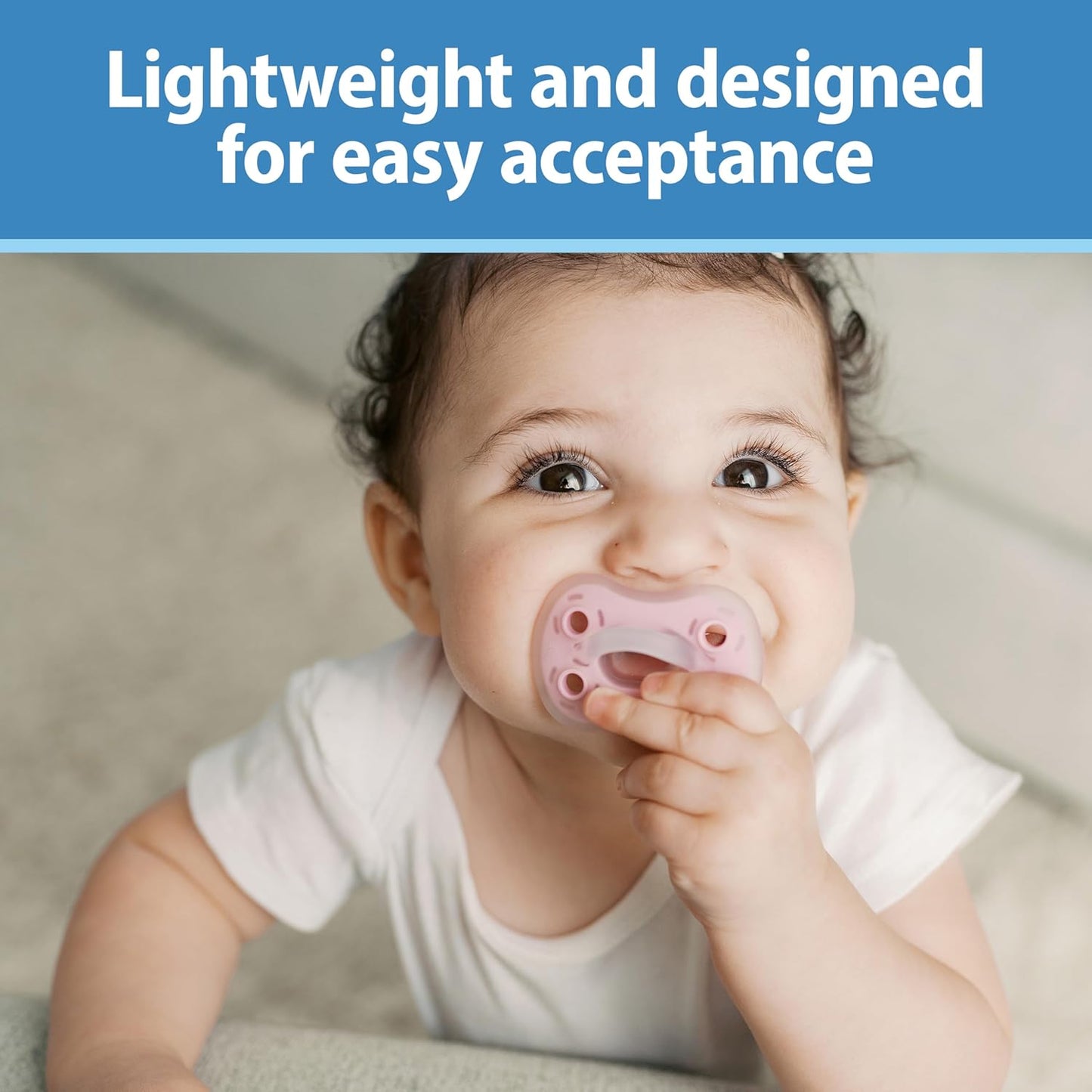 New Dr. Brown's Advantage One - Piece Silicone Baby Pacifier, 0 - 6m, BPA - Free, 3 - Pack (Ecru/Light Pink/Pink) - Kidsy