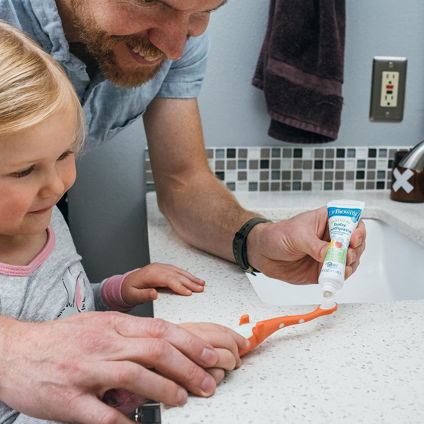 New Dr. Brown's Baby and Toddler Toothbrush, Green and Orange Dinosaur 2 - Pack, 1 - 4 Years - Kidsy