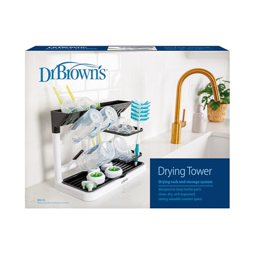 New Dr. Brown's Drying Tower Rack (Black/White) - Kidsy