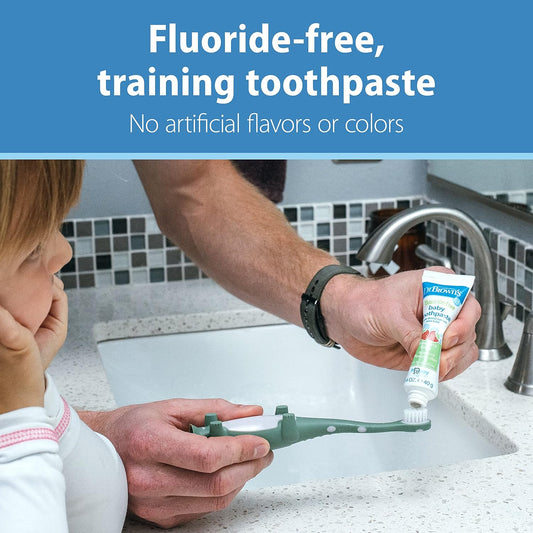 New Dr. Brown's Fluoride-Free Baby Toothpaste 1.4 oz/40 g (Strawberry) - Kidsy