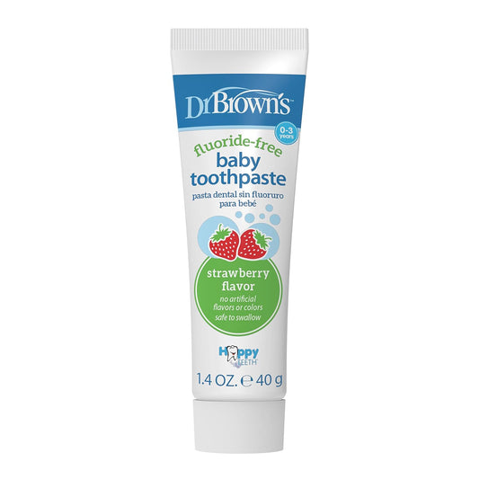 New Dr. Brown's Fluoride-Free Baby Toothpaste 1.4 oz/40 g (Strawberry) - Kidsy