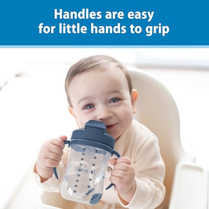 New Dr. Brown's Milestones Baby's First Straw Cup 9oz/270ml (Dark Blue) - Kidsy
