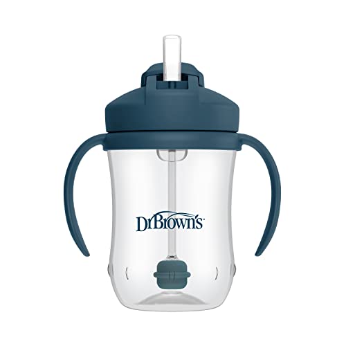 New Dr. Brown's Milestones Baby's First Straw Cup 9oz/270ml (Dark Blue) - Kidsy