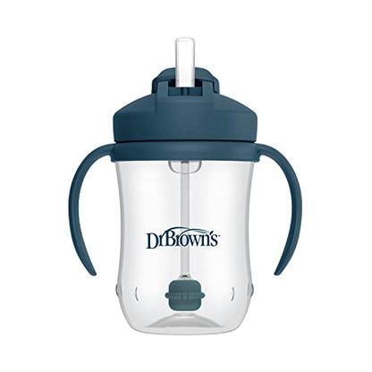 New Dr. Brown's Milestones Baby's First Straw Cup 9oz/270ml (Dark Blue) - Kidsy