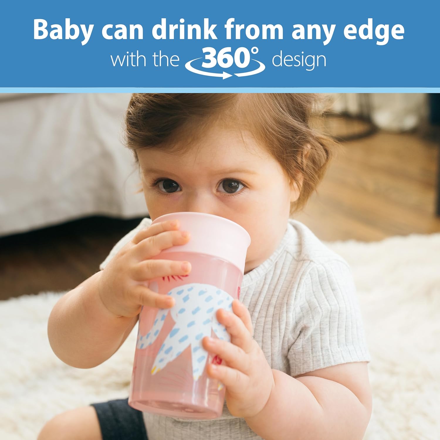 New Dr. Brown's Milestones Cheers 360 Cup Spoutless Transition Cup, Pink Leopard – Red Lemur, 10 oz/300 mL, 2 count (1 pack) - Kidsy