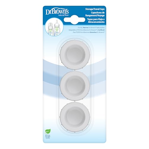 New Dr. Brown's Narrow Storage/Travel Caps for Anti - colic Options+ Baby Bottles, fits 8 oz/250 mL and 4 oz/120mL, BPA - Free, 3 - Pack - Kidsy