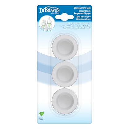 New Dr. Brown's Narrow Storage/Travel Caps for Anti - colic Options+ Baby Bottles, fits 8 oz/250 mL and 4 oz/120mL, BPA - Free, 3 - Pack - Kidsy