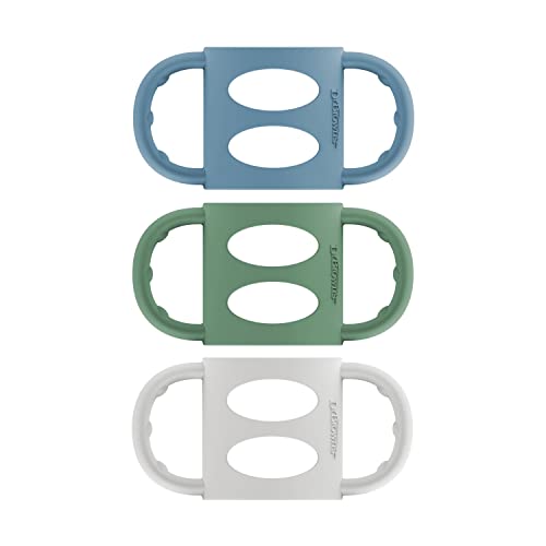 New Dr. Brown's Silicone Bottle Handles 3-Pack (Blue/Green/Gray) - Kidsy
