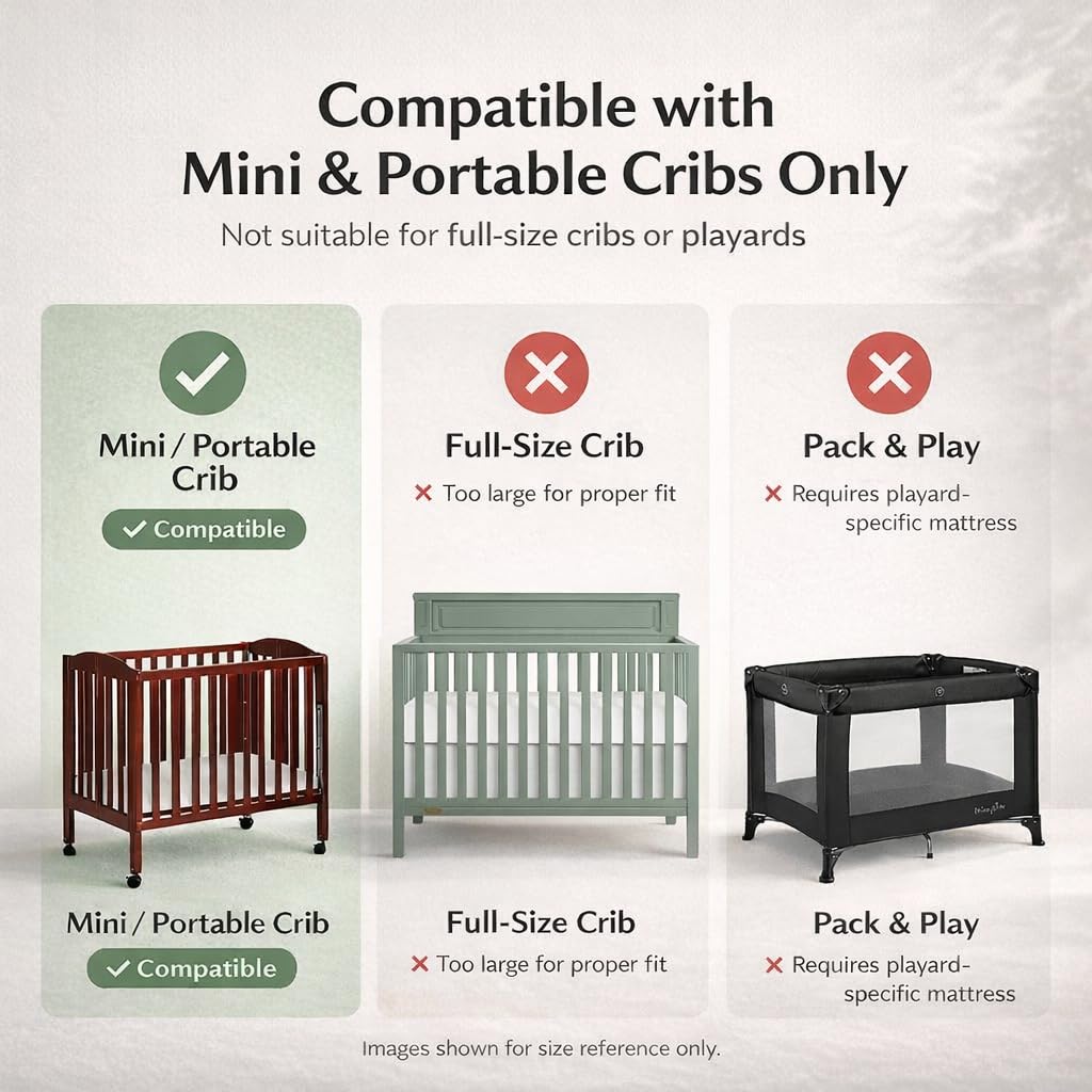 New Dream On Me 2-in-1 Dual-Sided Mini Crib Mattress with Waterproof Cover (White) - Kidsy