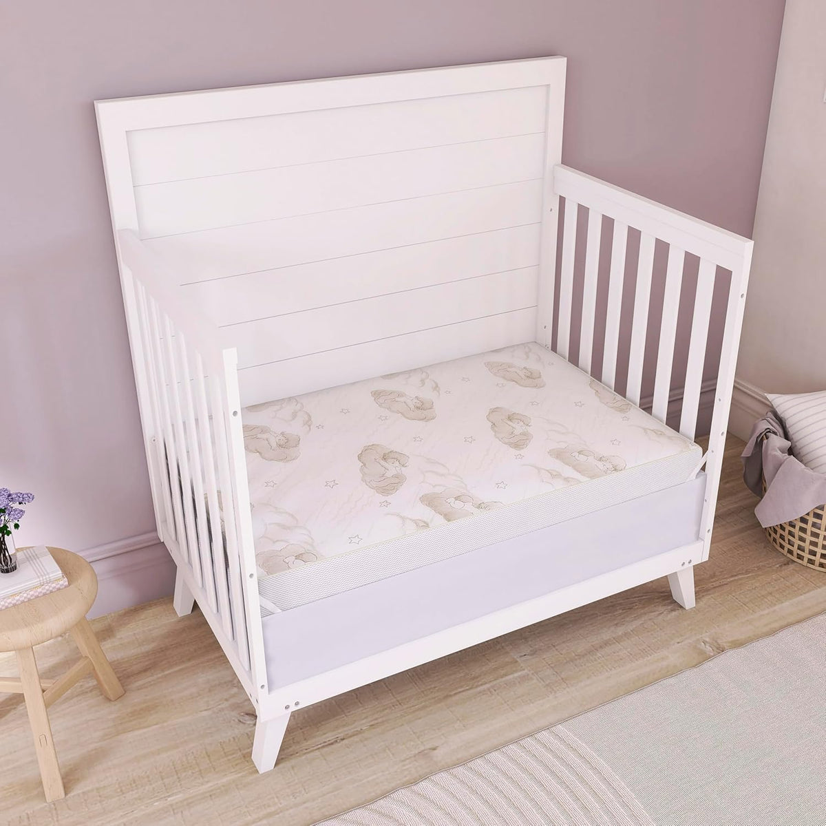 New Dream On Me 2-in-1 Dual-Sided Mini Crib Mattress with Waterproof Cover (White) - Kidsy