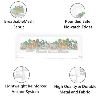 New Dream on Me Adjustable Mesh Bed Rail (Jungle Print) - Kidsy