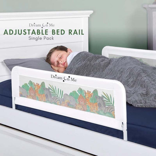New Dream on Me Adjustable Mesh Bed Rail (Jungle Print) - Kidsy