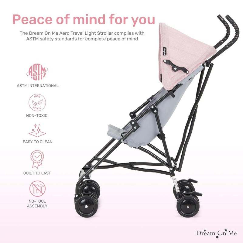 New Dream on Me Aero Travel Lightweight Umbrella Stroller (Pink) - Kidsy