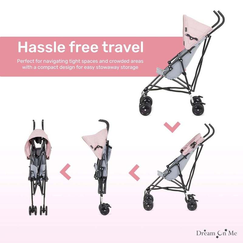 New Dream on Me Aero Travel Lightweight Umbrella Stroller (Pink) - Kidsy