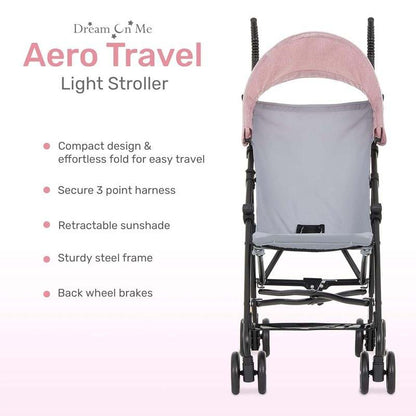 New Dream on Me Aero Travel Lightweight Umbrella Stroller (Pink) - Kidsy