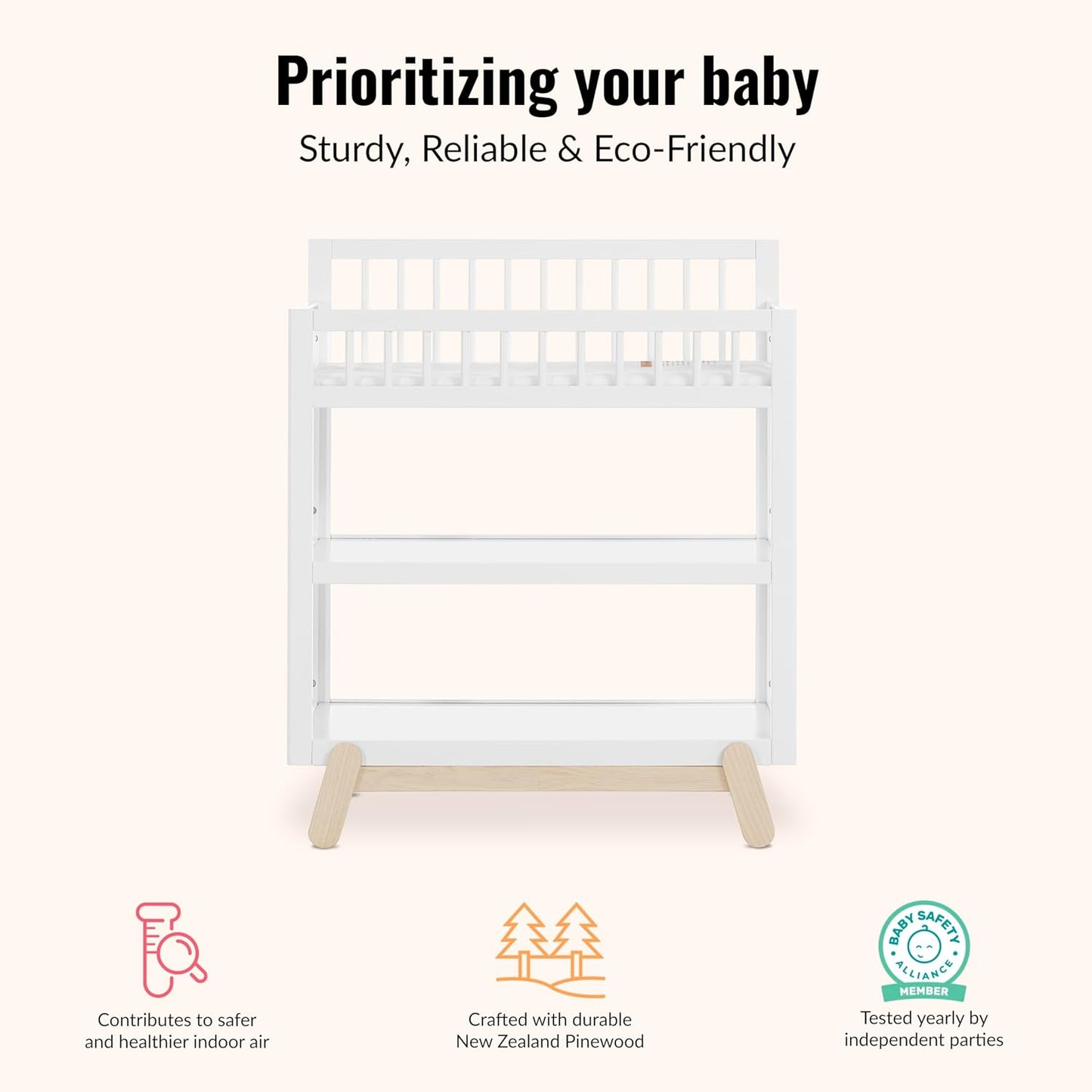 New Dream On Me Hygge Baby Nursery Changing Table (Vintage White Oak) - Kidsy